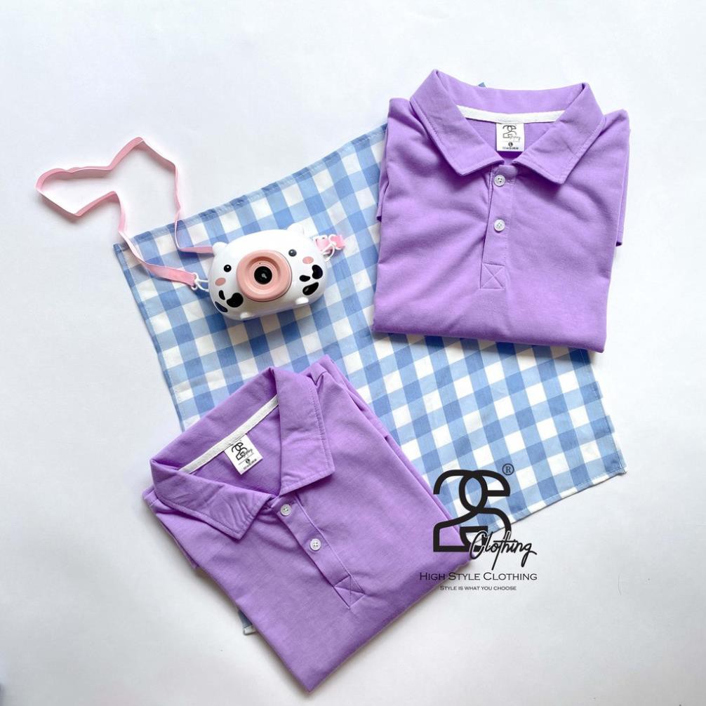 Áo Thun Basic Nam Nữ Unisex Form 2S Clothing Rộng Cổ Bẻ Tím Cà Cao Cấp Đẹp *