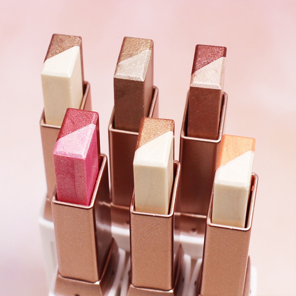 [Hàng mới về] Thỏi phấn mắt hai màu gradient lấp lánh trang điểm nhanh chóng cho người lười