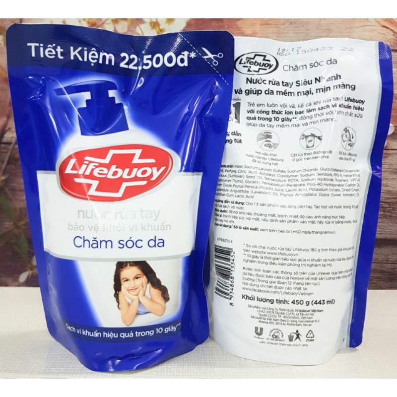 Sữa rửa tay lifebuoy - lifebouy 450g túi xanh