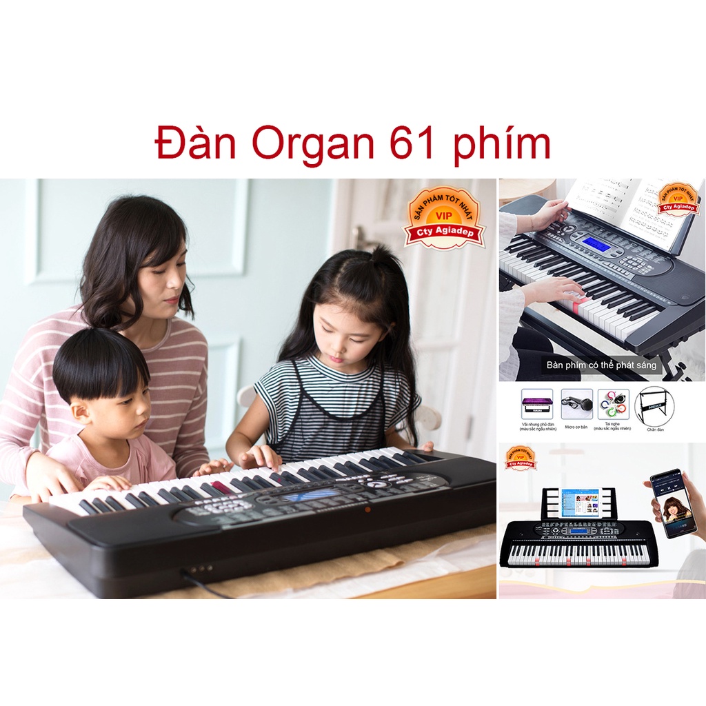 Đàn Organ 61 phím chuyên nghiệp cho bé học đàn - Hơn 100 bài nhạc mẫu