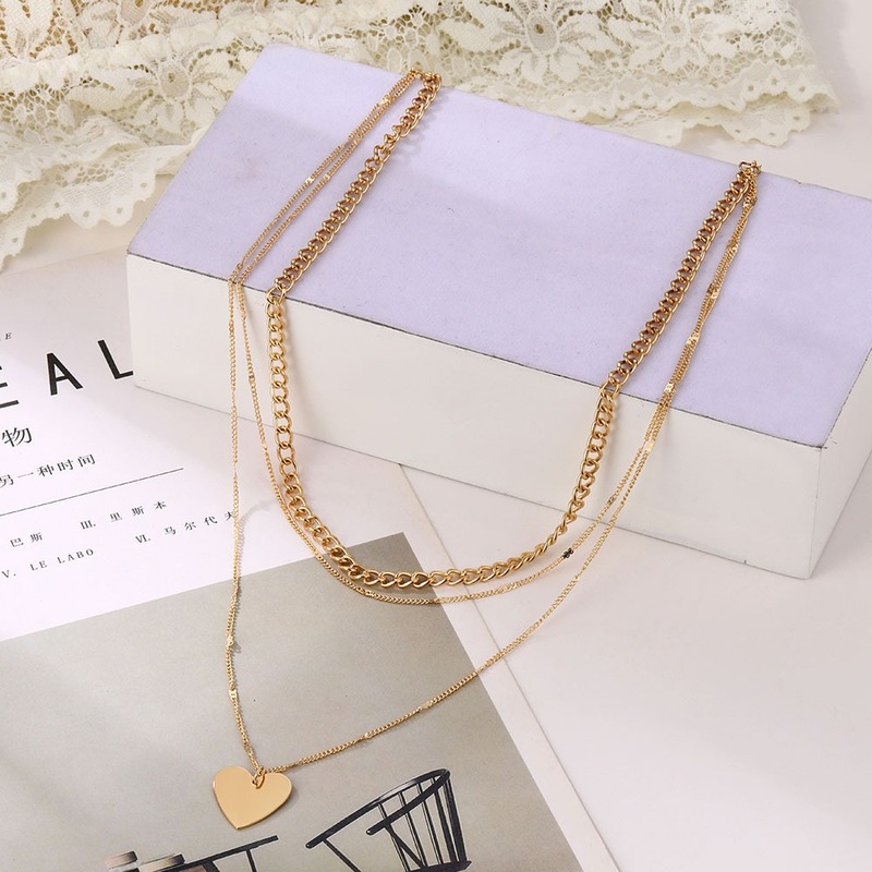 Dây chuyền bằng hợp kim nhiều lớp phong cách Hàn Quốc dành cho nữ