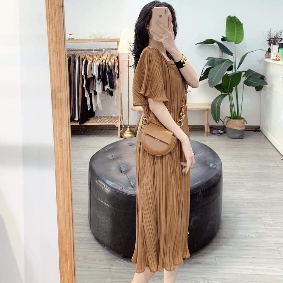 Váy bầu thời trang thiết kế xuông dập nhăn MSP467 Mom and Baby