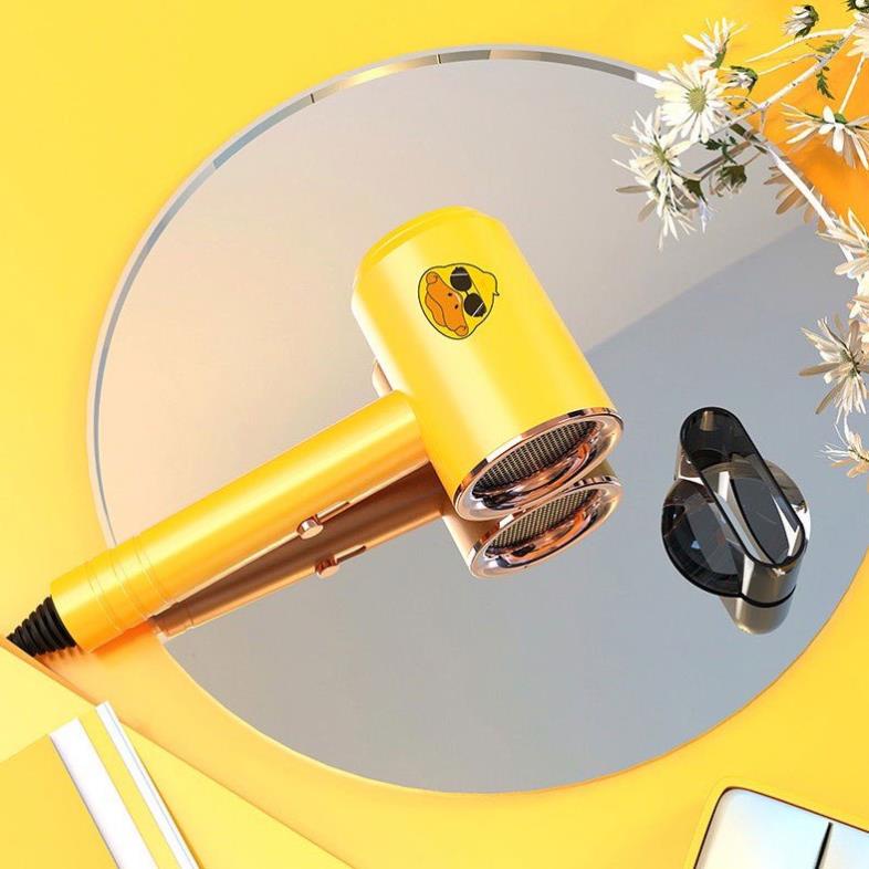 Máy sấy tóc tạo kiểu hình con vịt vàng công suất 1200W siêu dễ thương nóng lạnh 3 tốc độ gió tặng kèm mỏ sấy