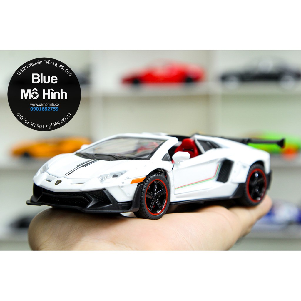 Blue mô hình | Xe mô hình Aventador SVJ mui trần Lambo 1:32