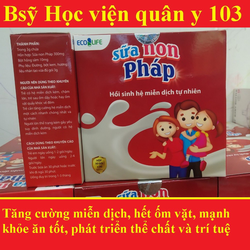 Sữa non Pháp Ecolife,Hồi sinh hệ miễn dịch tự nhiên cho bé và mẹ bầu,hộp 30 gói,trẻ hết biếng ăn,tăng cân chóng lớn | BigBuy360 - bigbuy360.vn