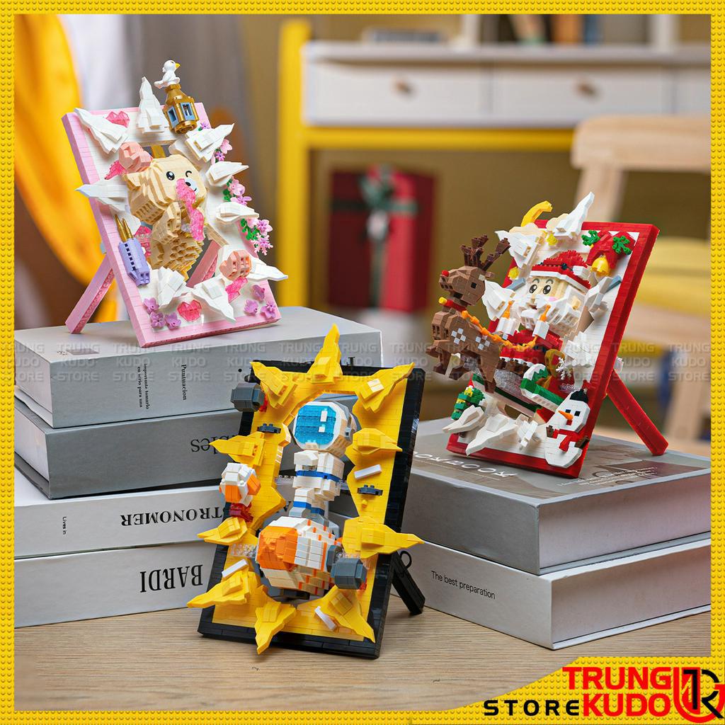 Ultraman và Cupid - Đồ chơi lắp ráp khung ảnh Phi Hành Gia Astronaut làm quà tặng trang trí decor