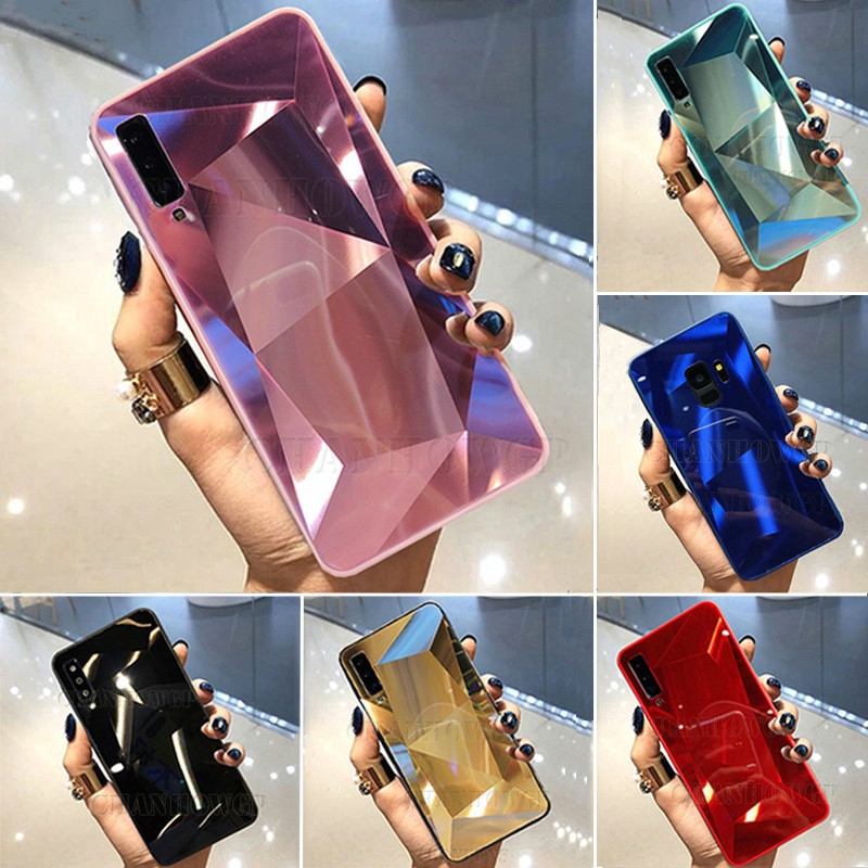 Ốp Lưng MặT Gương Đính Đá Sang Trọng Cho Samsung Galaxy S10 S9 S8 Plus
