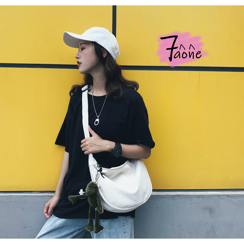 TÚI TOTE HÌNH BẦU ĐEO CHÉO (CÓ KHÓA ZIP + TÚI CON) VẢI CANVAS VINTAGE