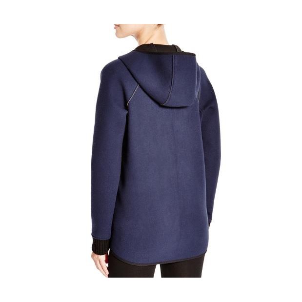 Áo Khoác Nỉ Dây Kéo Túi Nón ELIE TAHARI SPORT Màu Xanh Đen lỗi khóa kéo dính keo - Size L - 0344