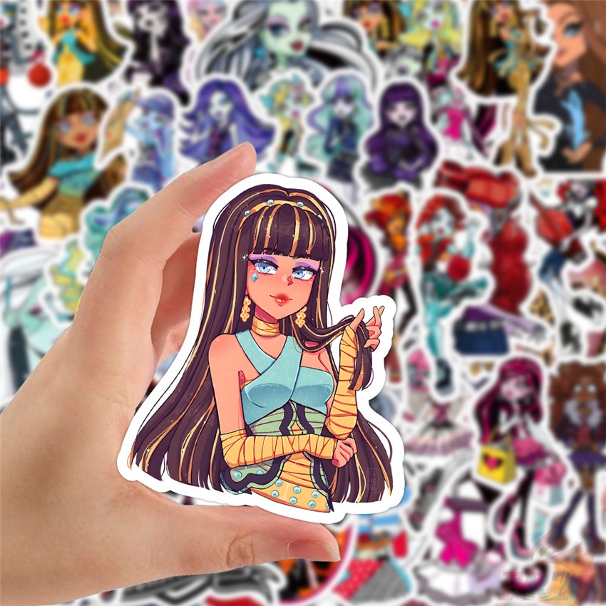 ❉ Hình Dán Quái Vật Cao 02 ❉ Bộ 50 Sticker Chống Thấm Nước Họa Tiết Doodle Hợp Thời Trang