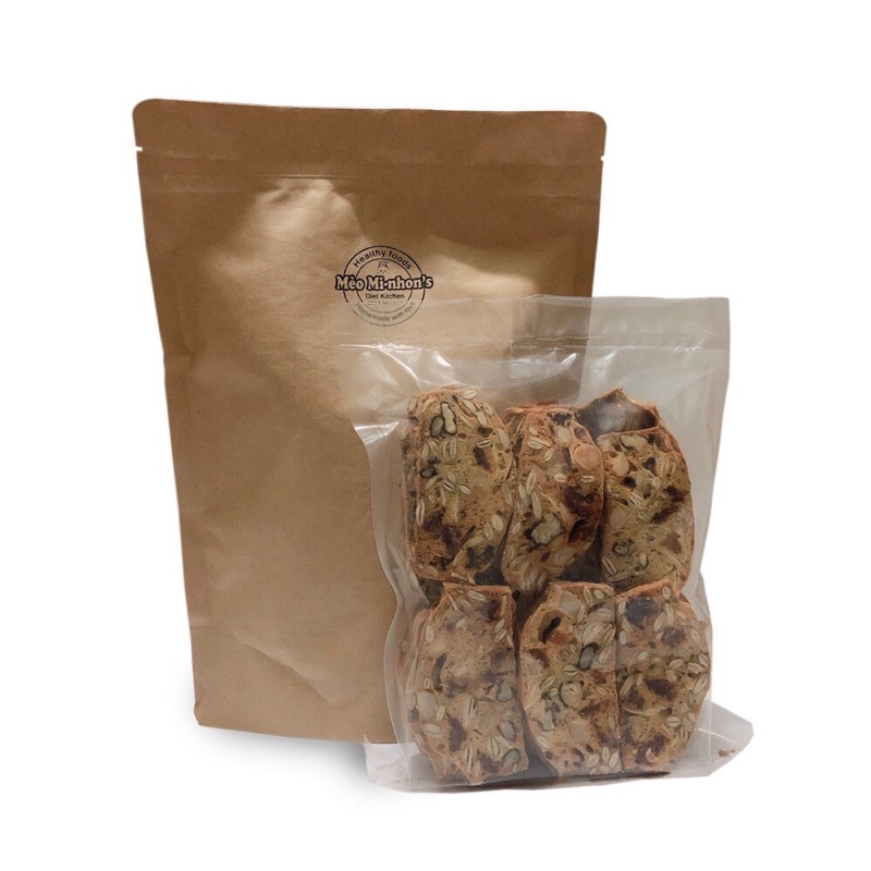 (Chuẩn keto) 250g BISCOTTI mix 5 loại hạt dinh dưỡng, bánh ăn kiêng, ăn vặt healthy {Hình thật} | BigBuy360 - bigbuy360.vn