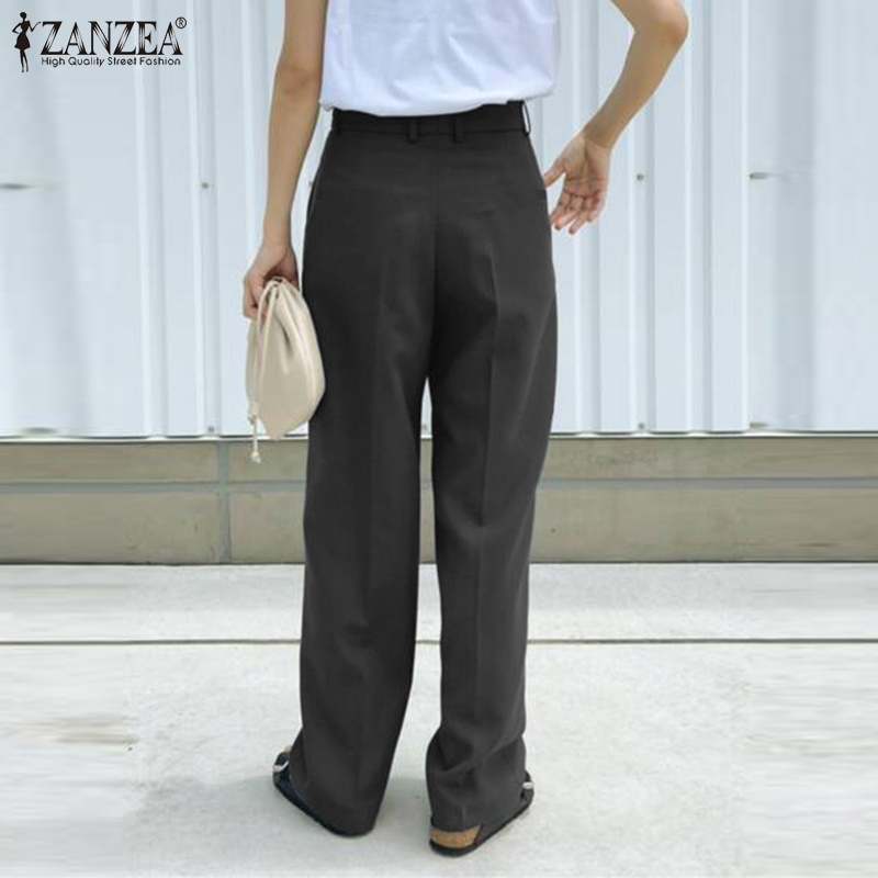 Quần dài Zanzea lưng thun có túi phong cách retro cho nữ