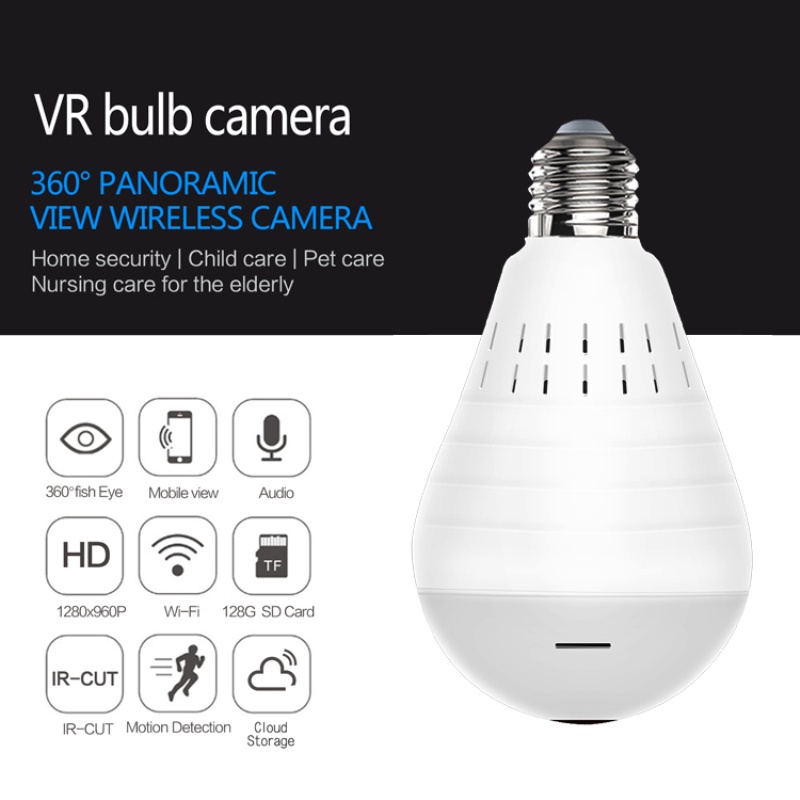 Camera An Ninh 960p Wifi Xoay 360 Độ Hình Bóng Đèn Cá