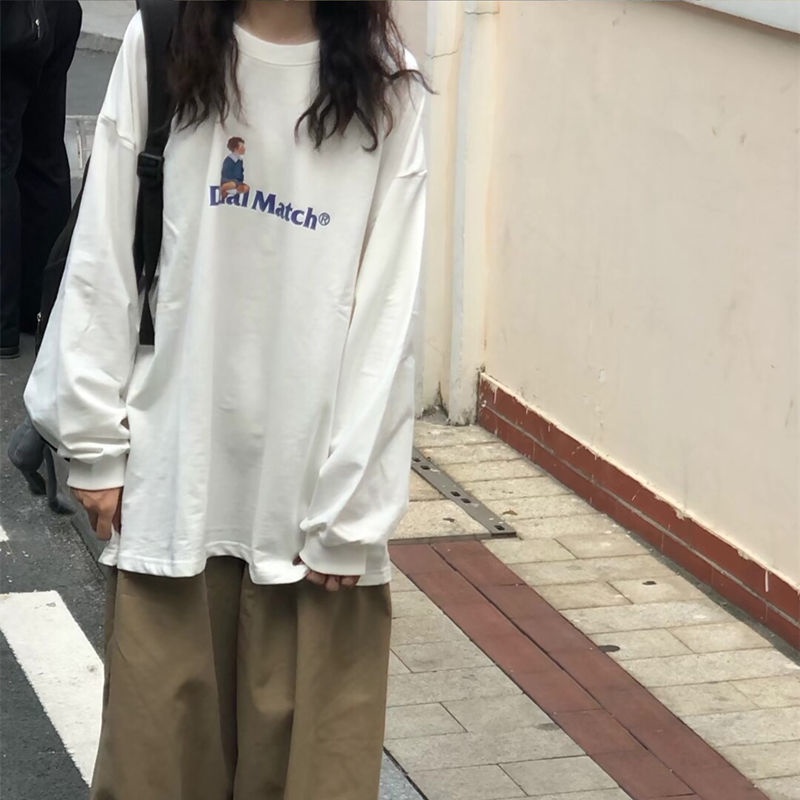 Áo Sweater Tay Dài Dáng Rộng Phong Cách Thời Trang Hàn Quốc Dành Cho Nữ