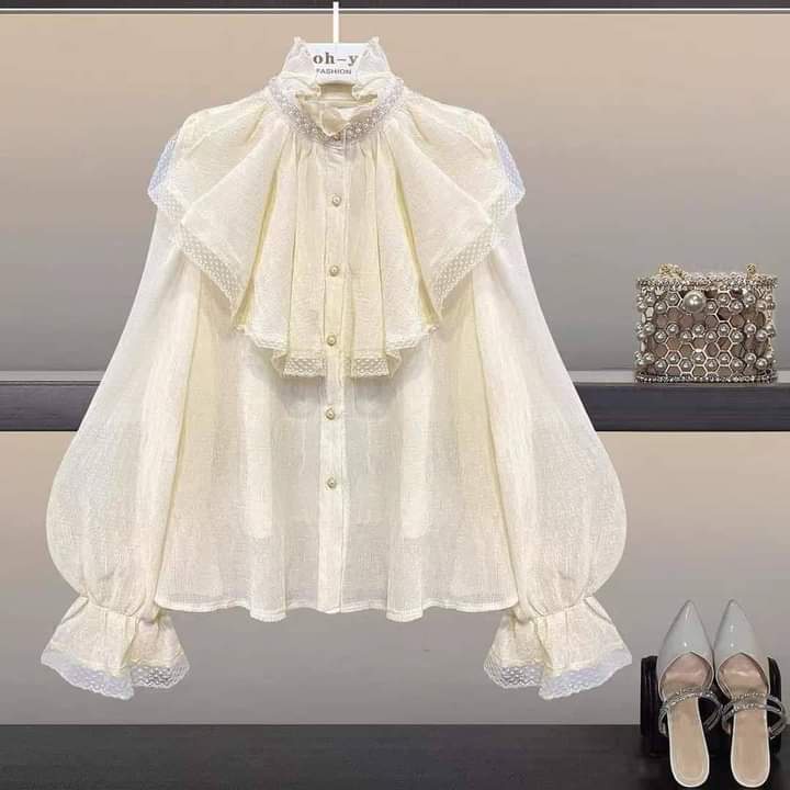 A488- SƠ MI NỮ DÀI TAY VON 2 MÀU