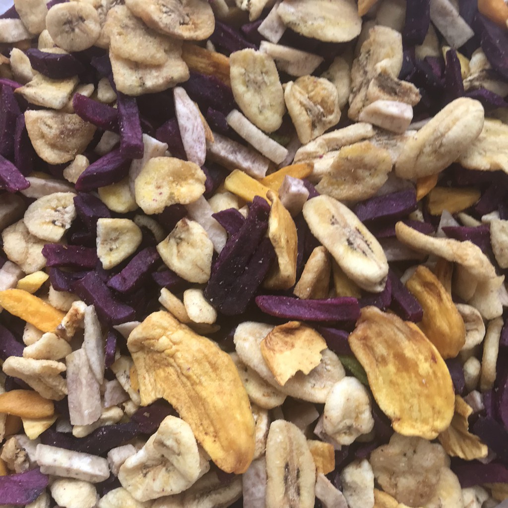 Trái cây sấy thập cẩm vụn đủ vị 500g Lê Hải, giòn rụm, không hôi dầu | BigBuy360 - bigbuy360.vn