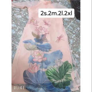 Áo dài 4 tà vải tơ organza lót lụa