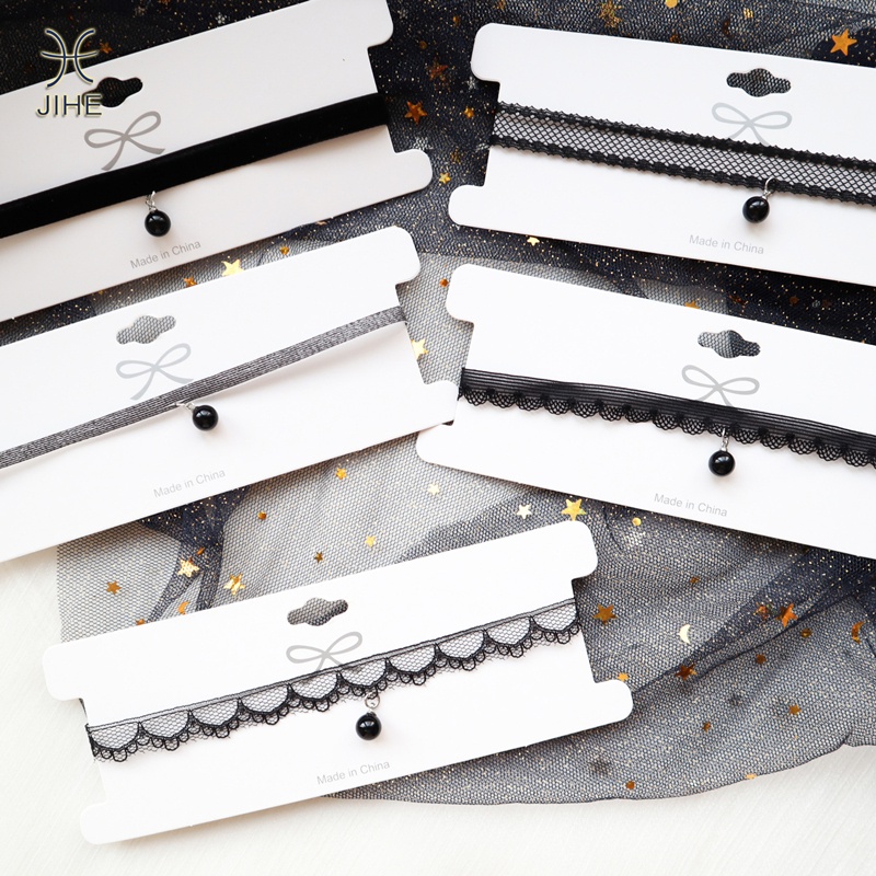 Choker Ren Đen Đính Ngọc Trai Phong Cách Hàn Quốc