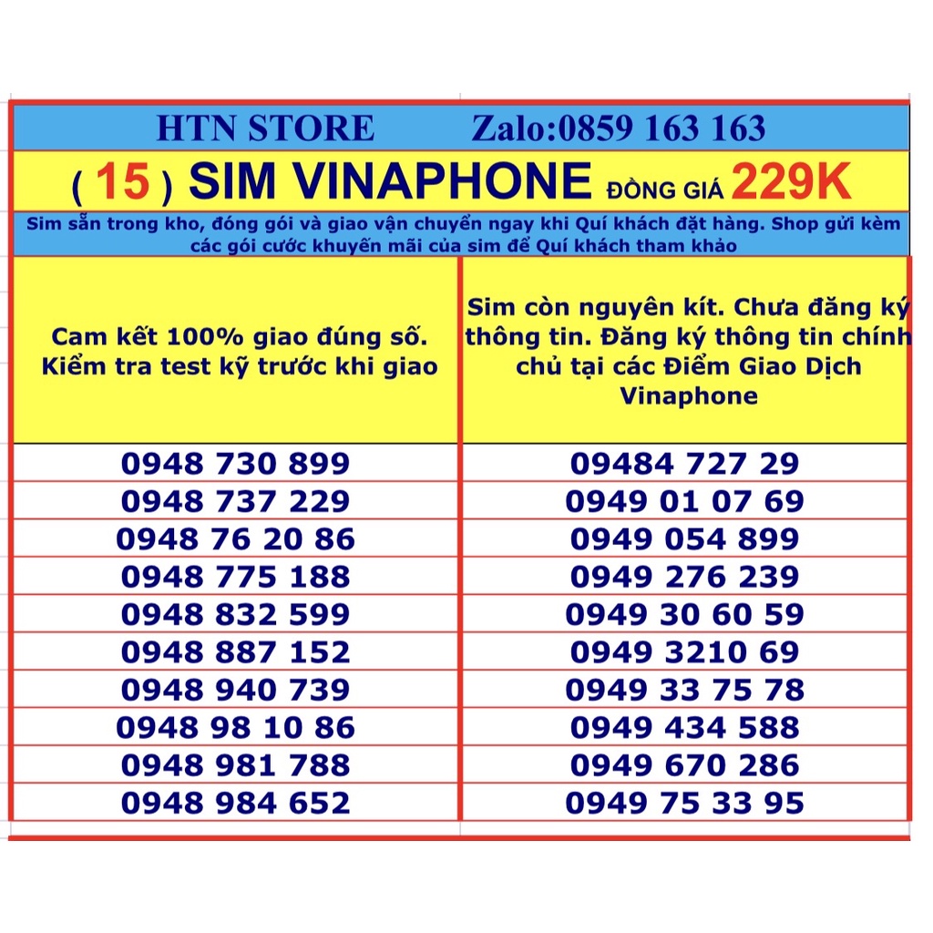 Sim vinaphone số đẹp đồng giá 229k (15) – sim trả trước nghe gọi và 4G