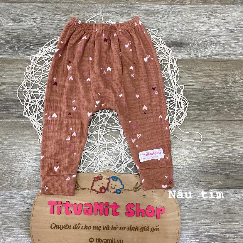 Quần dài cotton nỉ xốp can đũng đóng bỉm, quần dài đóng bỉm cho bé