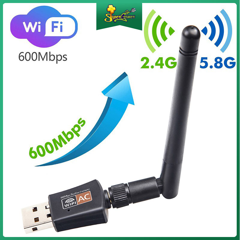 Usb Thu Sóng Wifi Băng Tần Kép 600mbps 1200m 150m 2.4 / 5g