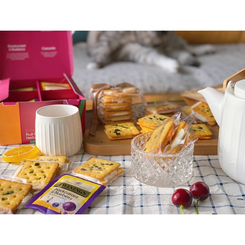 Bánh Quy Hành Kẹp Kẹo Phô Mai/Sữa/Trứng Muối Đài Loan Giòn Thơm Béo Ngậy Bánh Homemade