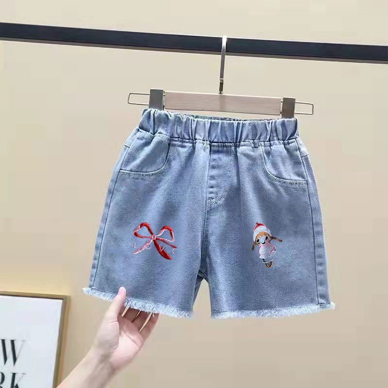 Quần Short Denim Lưng Cao Dáng Rộng Thời Trang Mới 2022 Cho Bé Gái