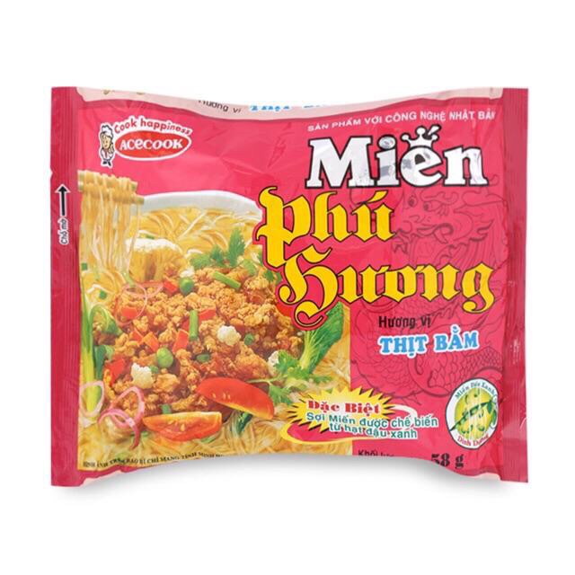 Set 4 Gói MIẾN PHÚ HƯƠNG THỊT BẰM - SƯỜN HEO - THỊT HEO NẤU MĂNG 58G