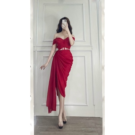 Đầm body voan hoa trễ vai siêu xinh TRIPBLE T DRESS - size S/M/L - MS212Y