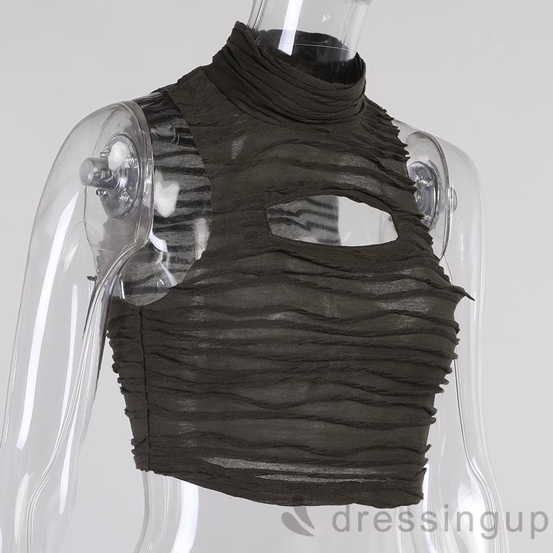 Áo Không Tay Cổ Lọ Màu Trơn Thiết Kế Độc Đáo Dành Cho Nữ | BigBuy360 - bigbuy360.vn