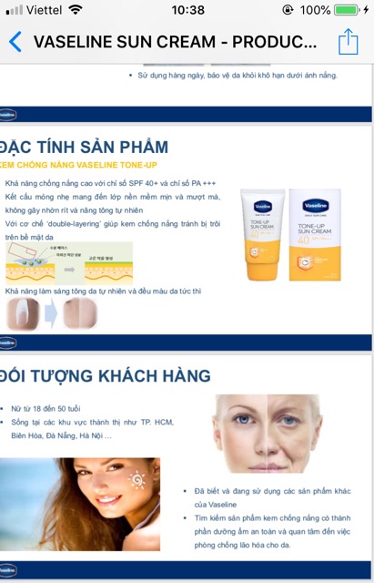 Kem chống nắng hàng ngày Vaseline Daily Sun Cream SPF50++ (50ml )