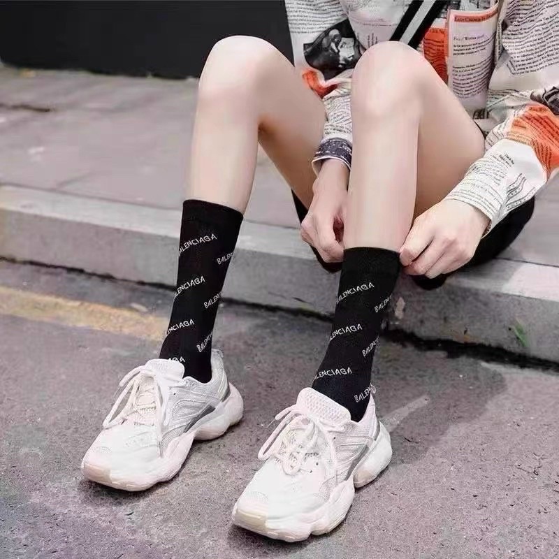 Tất nữ CỔ CAO Đen Trắng thể thao thời trang cao cấp