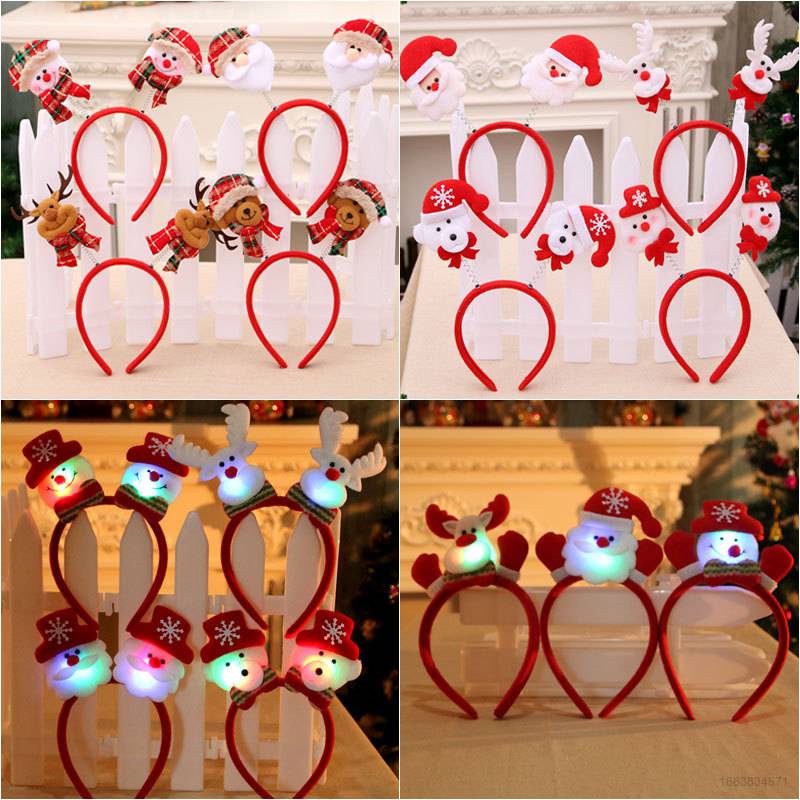 Oio Băng Đô Cài Tóc Hình Sừng Hươu / Ông Già Noel Phát Sáng Trong Đêm Giáng Sinh
