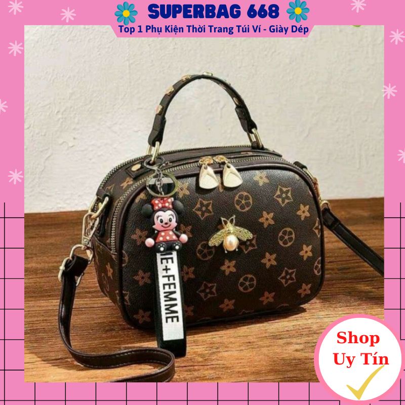 Túi Xách Nữ Thời Trang Đeo Chéo Đeo Vai Họa Tiết Con Gấu Nhung Đẹp SPB 04