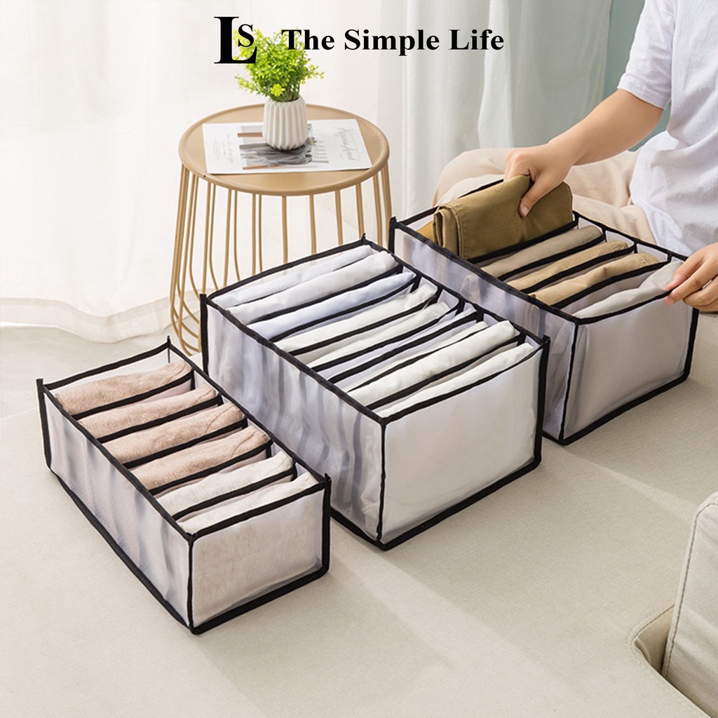 Túi vải đựng quần áo 7 ngăn, khay vải đựng đồ lót tất vớ tiện dụng, hộp sắp xếp quần áo chia ngăn gọn gàng [CHÍNH HÃNG]