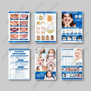 [Decal] Tranh nha khoa các chủ đề: dịch vụ, giải phẫu, răng sứ, implant, chỉnh nha, răng trẻ em, phản vệ, ngộ độc tê...