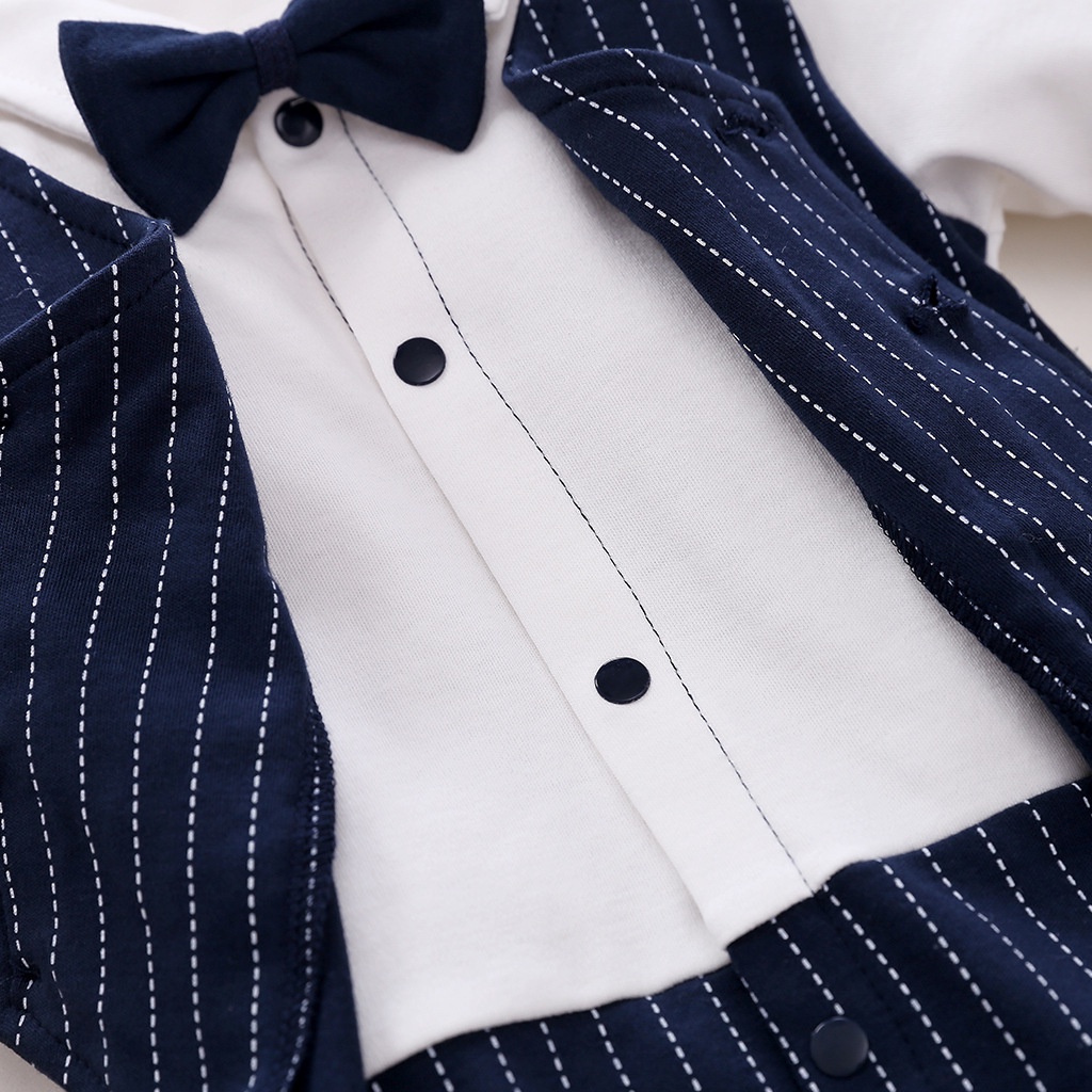 Bộ Áo Liền Quần Cotton Tay Dài In Hình Mặt Trăng Thời Trang Cho Bé Trai Sơ Sinh 0172