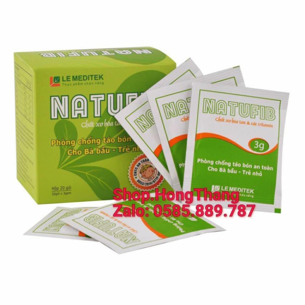 NATUFIB CHỮA TÁO BÓN CỰC NHẠY CHO BÀ BẦU VÀ TRẺ hộp 20 gói