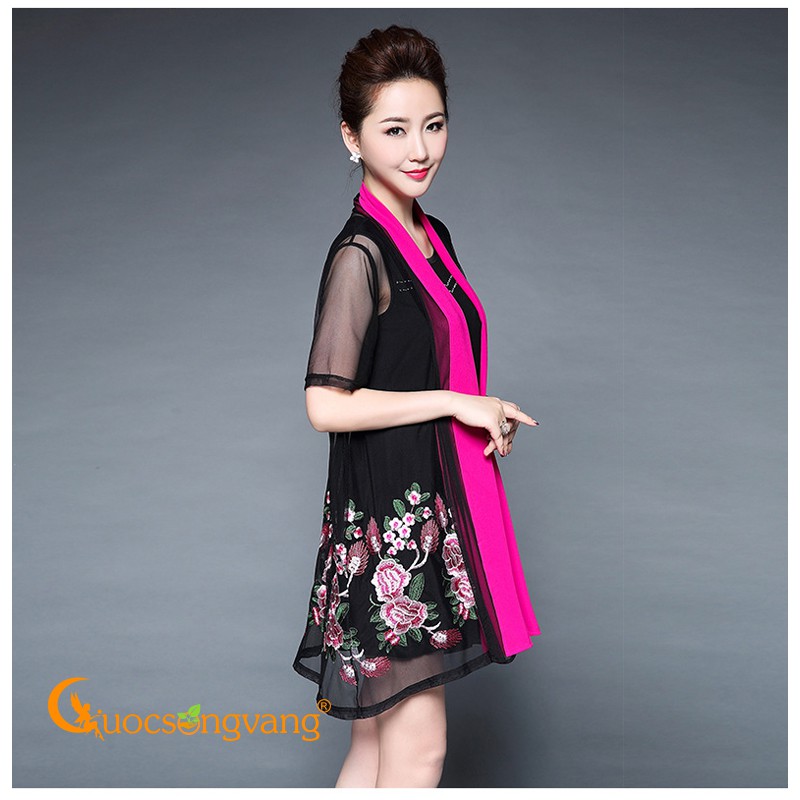 Váy đầm big size quý phái váy đầm suông kèm áo choàng GLV124 Cuocsongvang