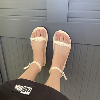 Giày dép nữ xăng đan nữ dây mảnh màu kem-thới giới dép sandal