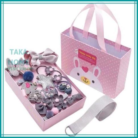 Hộp kẹp tóc 18 chi tiết cho cho bé gái siêu xinh  LỖI 1 ĐỔI 1