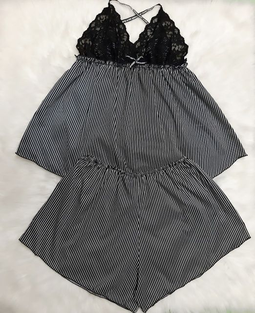 Bộ đồ ngủ Bigsize 65-90kg lụa phối ren sexy | BigBuy360 - bigbuy360.vn