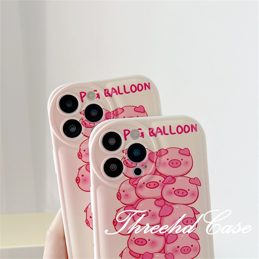 Ốp Điện Thoại TPU Mềm Đệm Khí Chống Rơi In Hình Heo Cho iPhone 14 13 12 11 Pro Max SE 2020 X Xr Xs Max 8 7 6 6s Plus