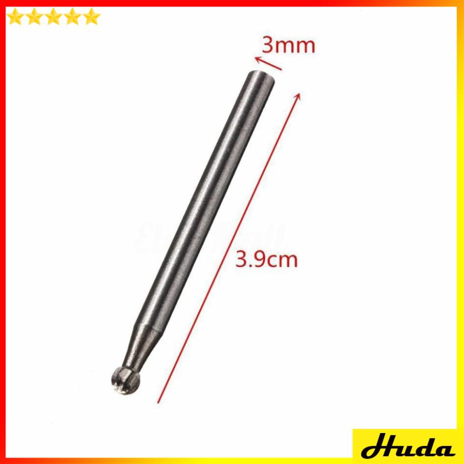 Bộ 10 đầu mũi mài khắc làm gỗ lũa cán 3mm  -  đồ làm mộc