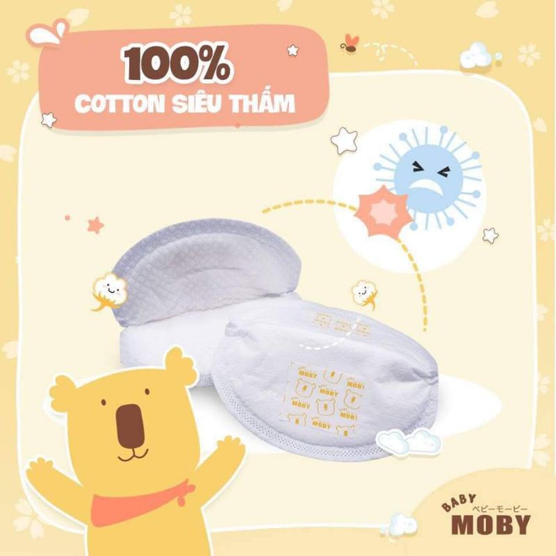 Thấm Sữa Moby Thái Lan Cho Mẹ Bầu 60 Miếng