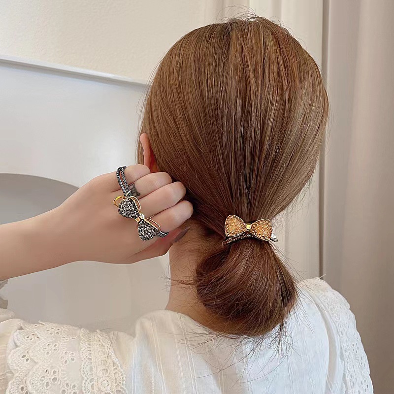 Dây Cột Tóc Đính Đá Pha Lê Phong Cách Hàn Quốc Cho Nữ