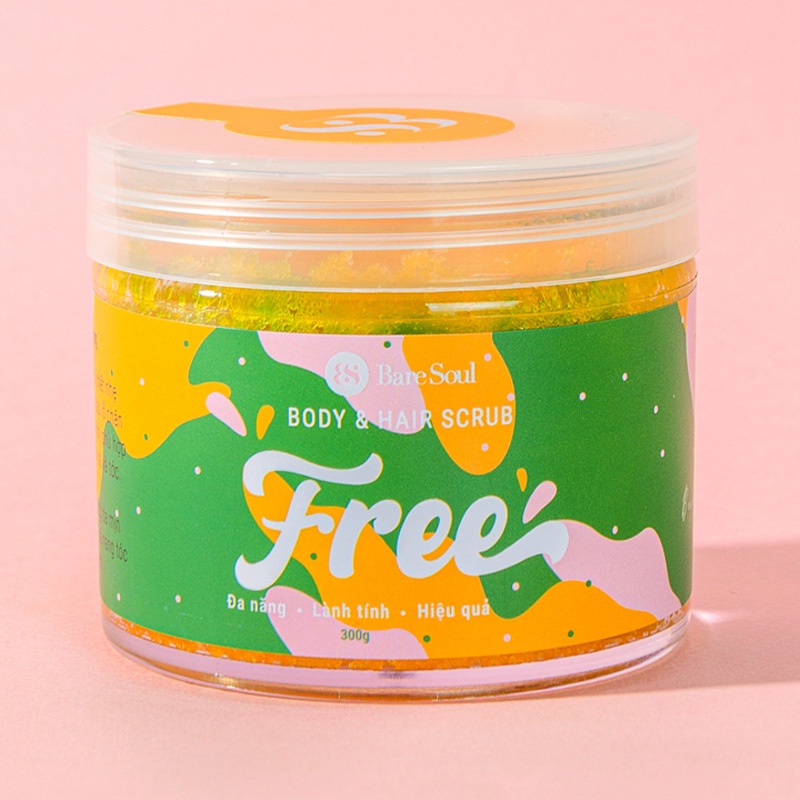 Muối Tắm BareSoul Tẩy Tế Bào Chết Cho Cơ Thể & Tóc Free Body & Hair Scrub 300g