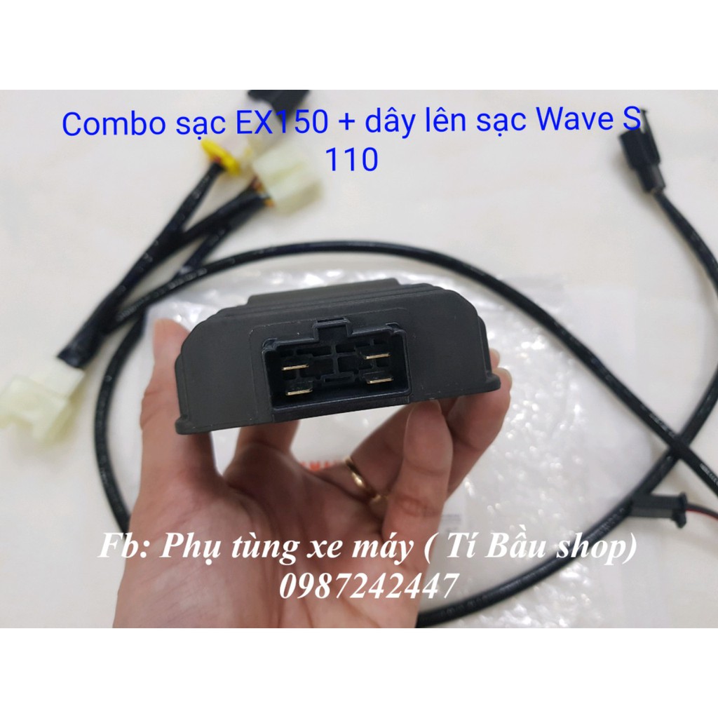 Combo sạc EX150 zin chính hãng + dây lên sạc cho Wave S 110