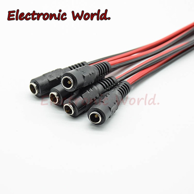 Dây Cáp Nối Nguồn DC 5.5 * 2.1mm Đầu Đực/Đen 12V 24V