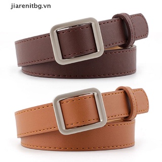 JJ Vintage Female Casual Belts PU Leather No Pin Buckle Waistband Strap Be thumbnail